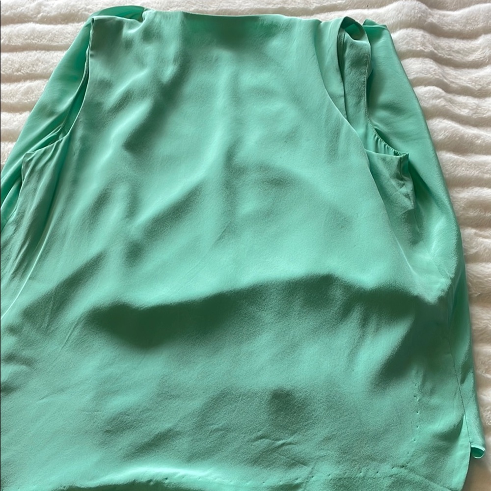 🇨🇦 le chateau dress,  Mint Green silk Drape Top with Grey skirt - Picture 13 of 13
